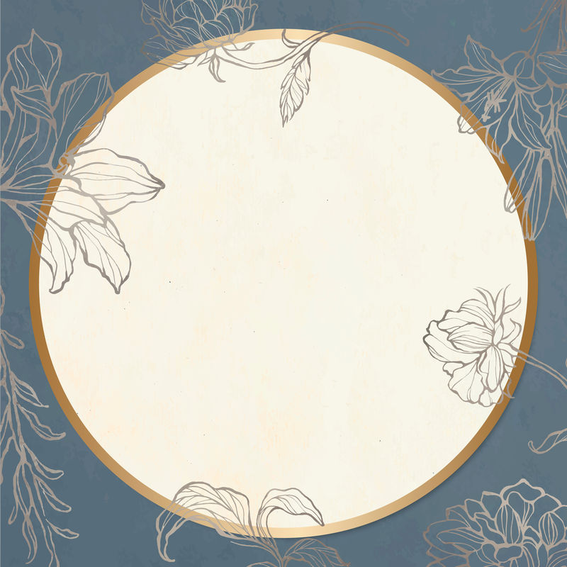 金色框架矢量花卉图案复古风格