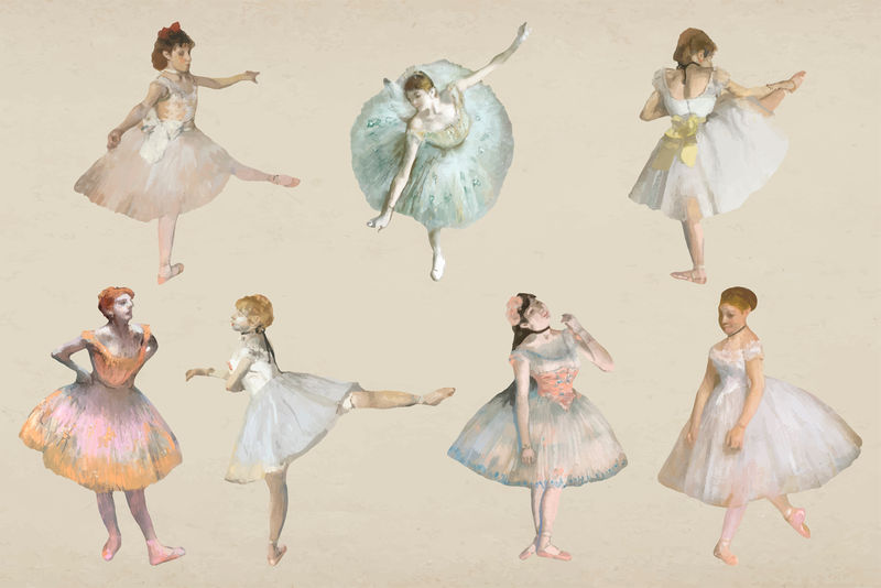 Ballerina vector系列由法国著名艺术家的艺术作品混合而成\u003Ca href=\u0022https:\/\/slack redir