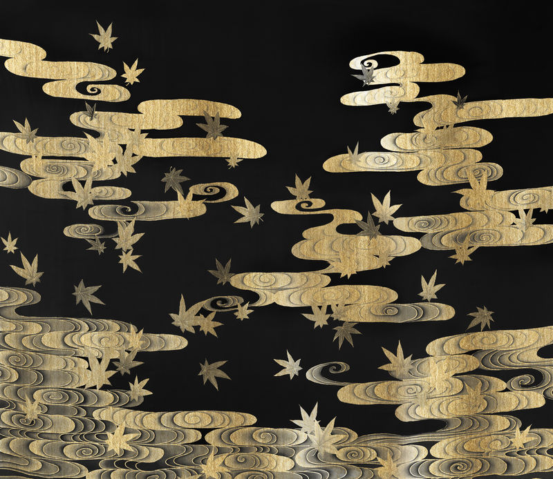 枫叶在塔苏塔河复古插图混音从原来的艺术品