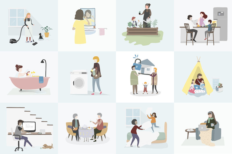 家庭和家庭向量