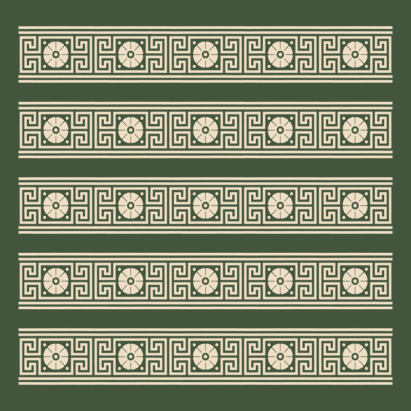 古希腊绿色矢量装饰刷套装