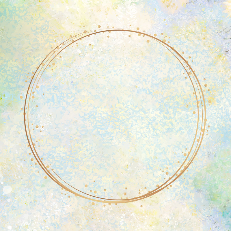 圆形青铜框架上的油画纹理背景向量