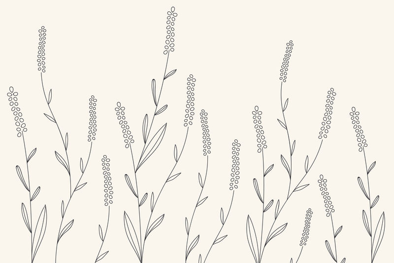 手绘花卉图案背景向量