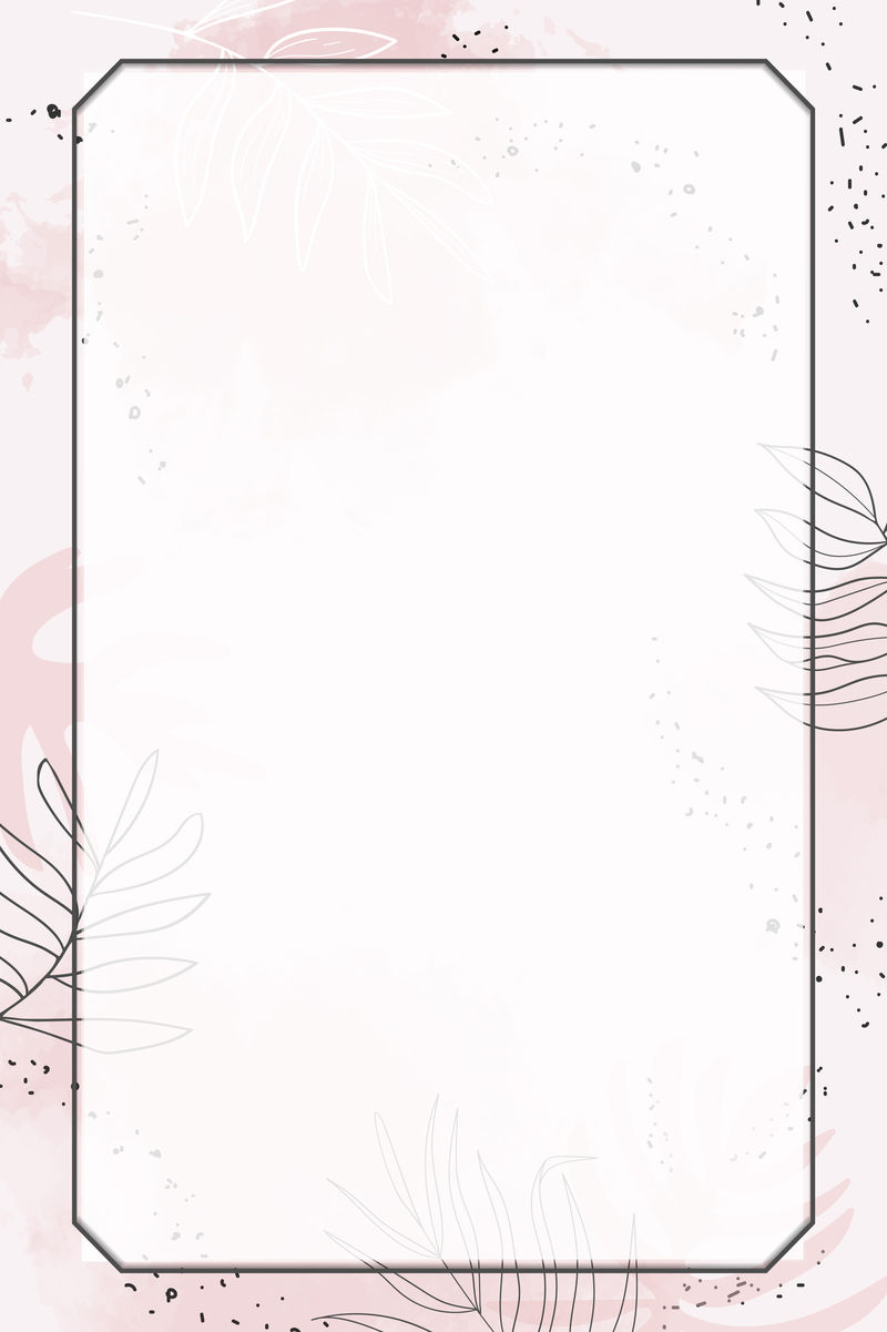 粉色矩形水彩框架向量