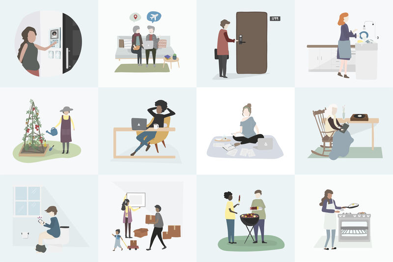 家庭和家庭向量