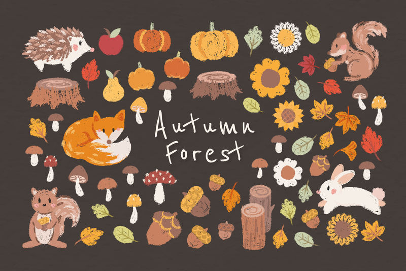 秋季设计元素向量集