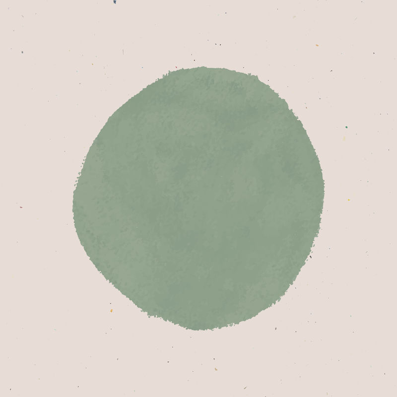 纯绿圆形手绘水彩元素矢量