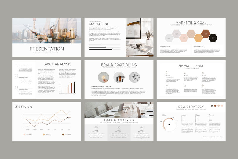 简单业务报表矢量表示可编辑模板