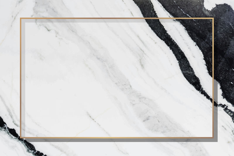 灰色大理石背景向量上的矩形金框