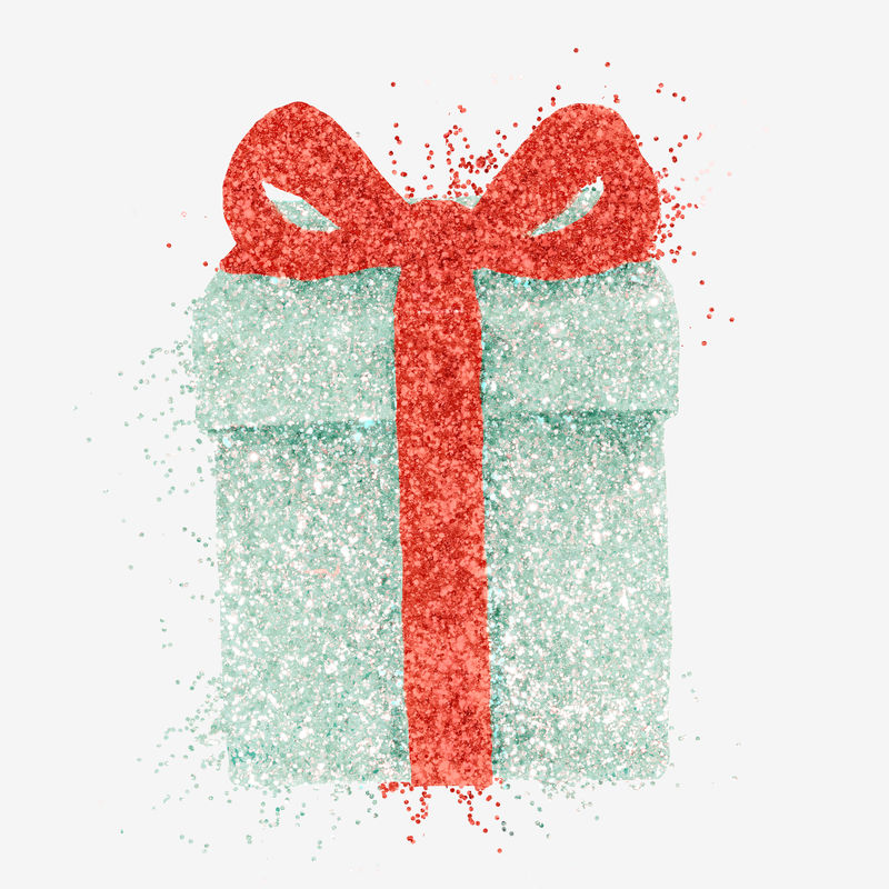 闪光礼品盒夹子psd手绘