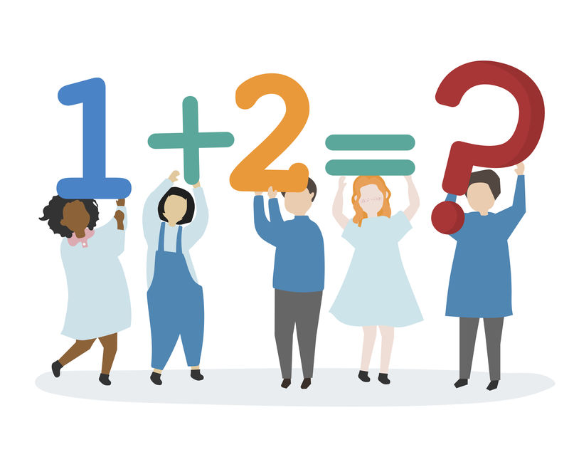 学习数字和数学的孩子