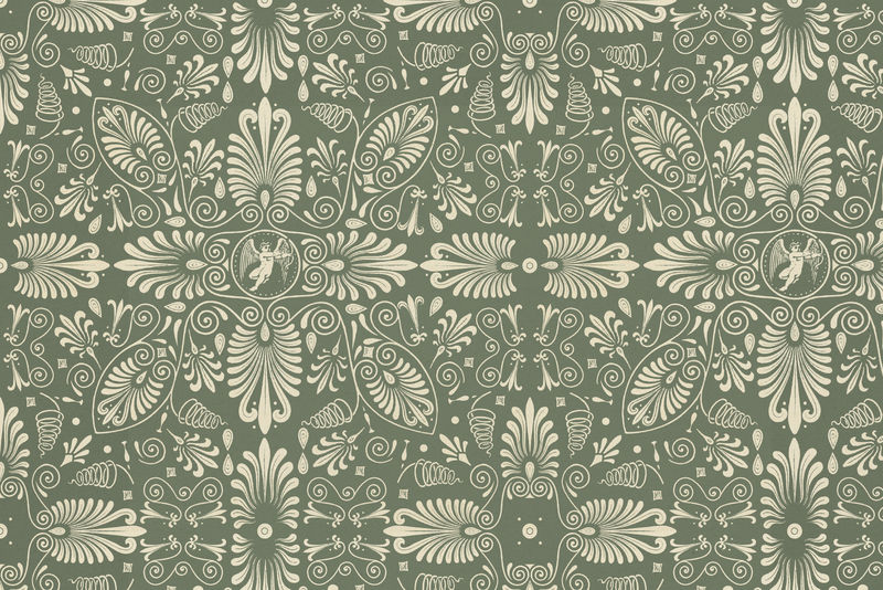 装饰性古希腊绿色钥匙图案背景