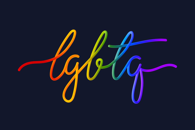 手写LGBT 3D文字矢量