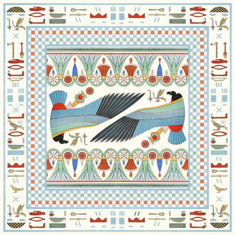 埃及装饰无缝图案背景