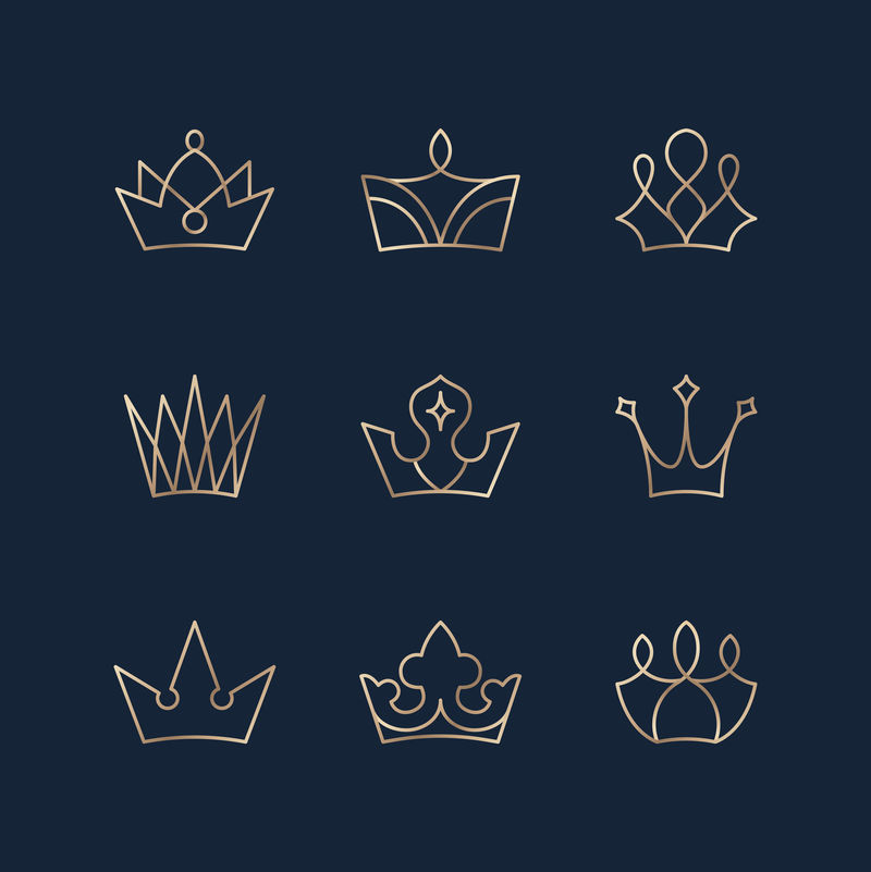 手绘皇冠涂鸦矢量系列