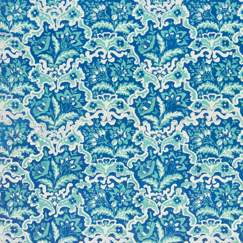 复古蓝色花朵图案背景向量