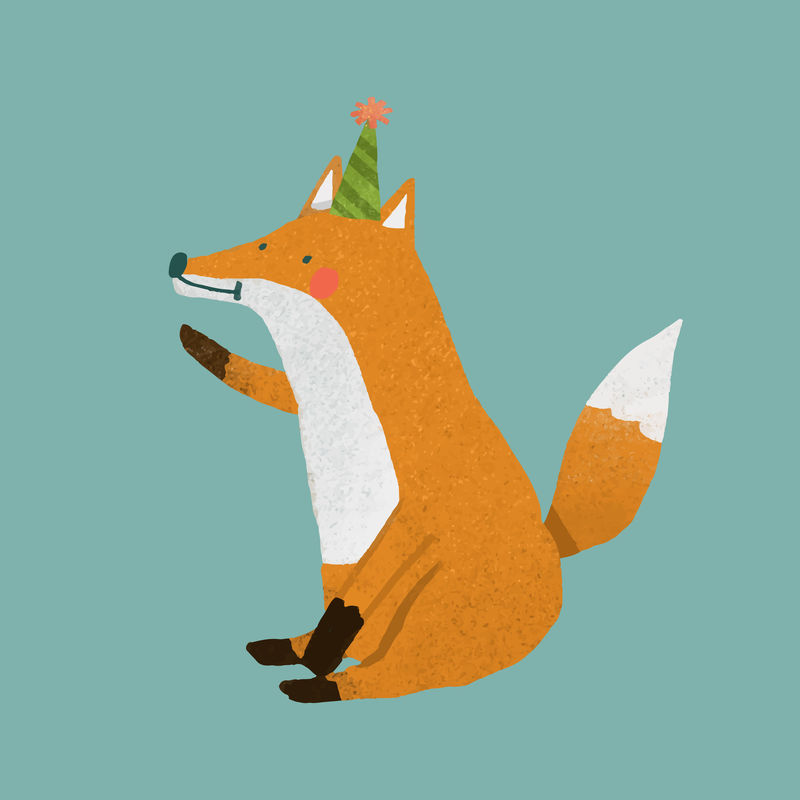 可爱喜庆狐狸元素向量