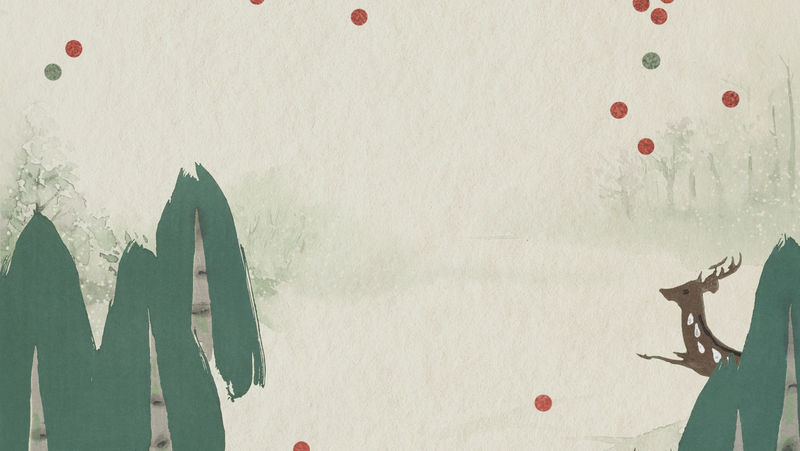 森林中的鹿圣诞框架模型