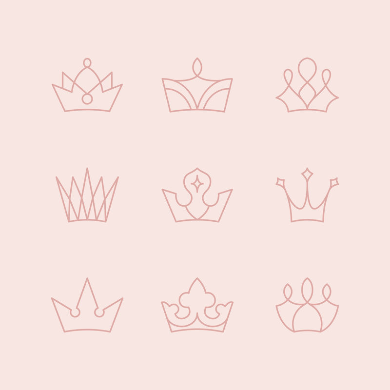 手绘皇冠涂鸦矢量系列