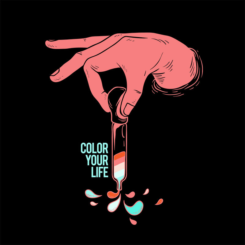 手持滴管的手的矢量\n