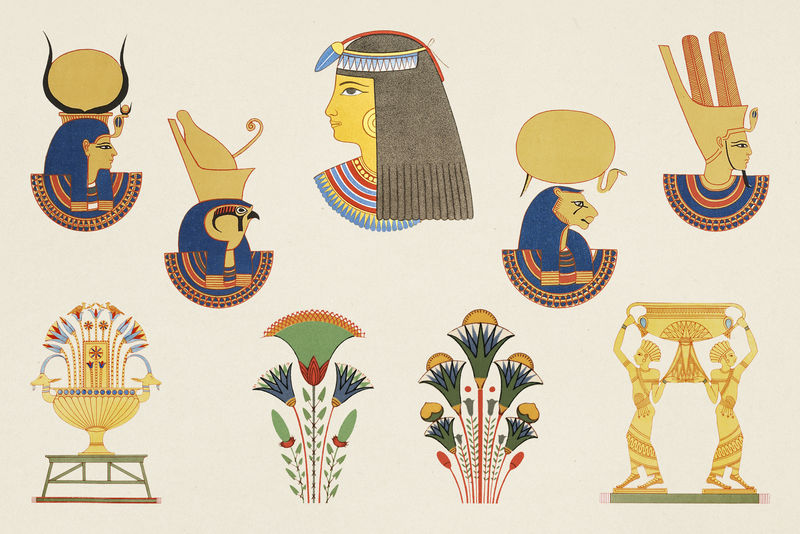 古埃及装饰包图片,埃及,莲花,花卉插画,古代,古董,阿努凯特,考古学