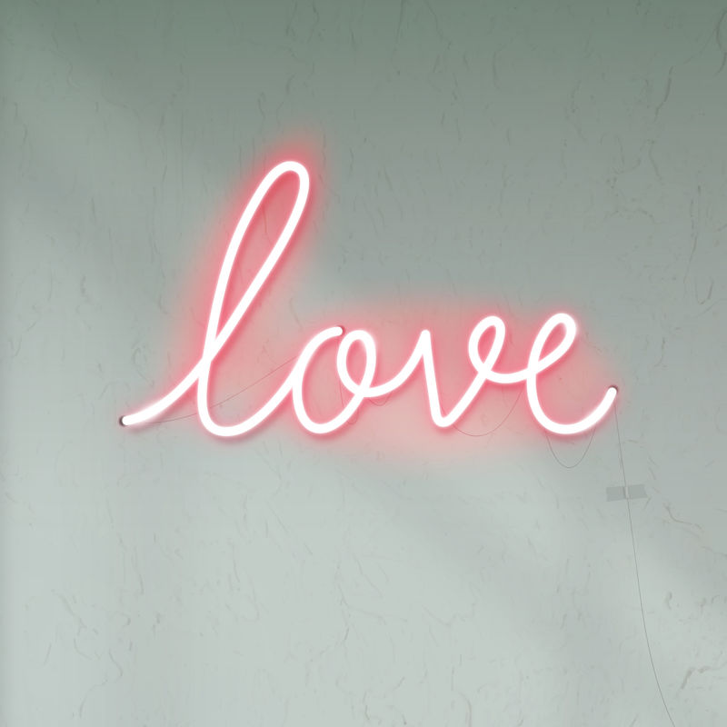 霓虹灯爱情招牌设计资源向量