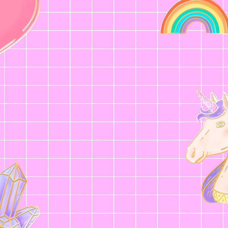 热粉红色小马矢量彩虹网格美学
