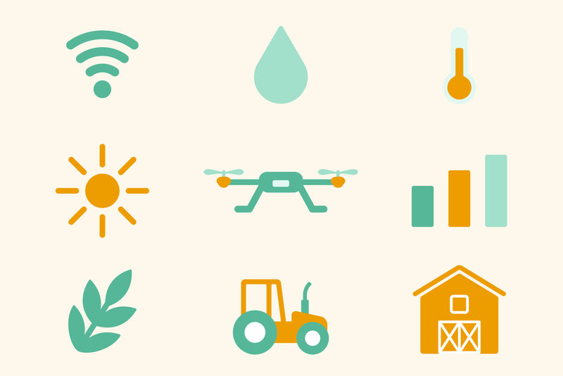 智能农业psd图标数字农业技术集