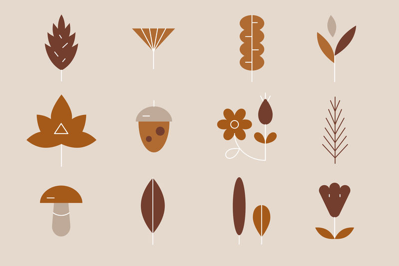 秋季元素图案背景向量