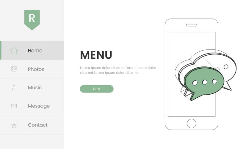 面向网页设计的网站元素向量