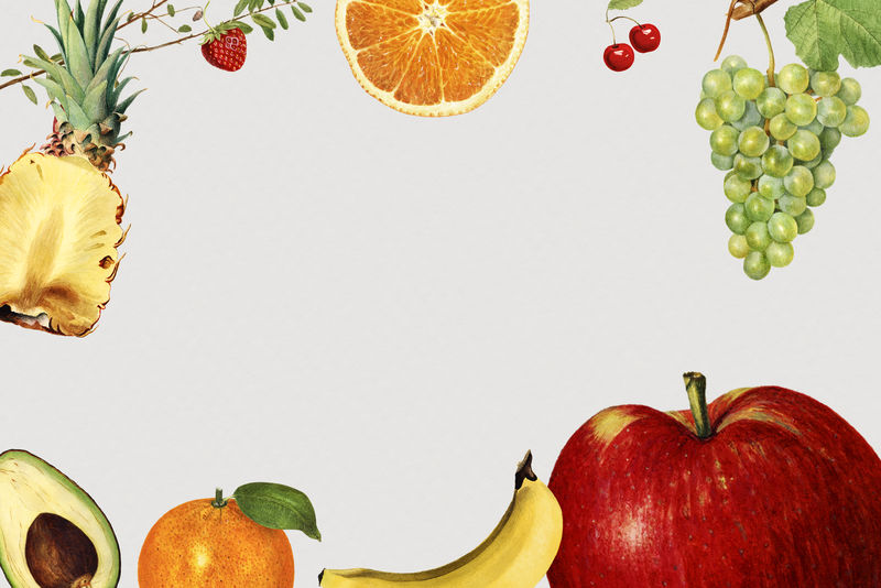 手绘热带水果拼图