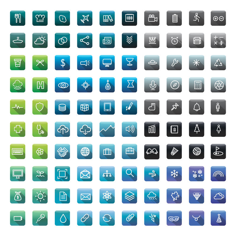 混合计算机图标集