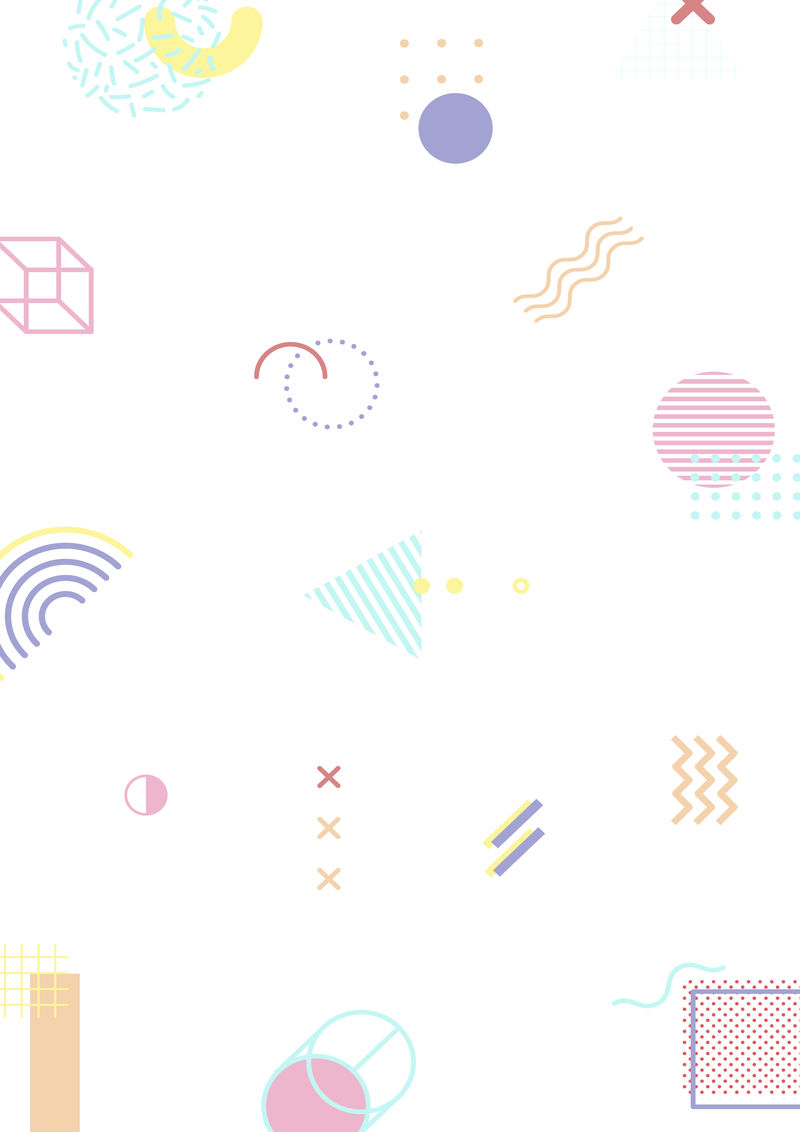 彩色几何孟菲斯可爱图案横幅