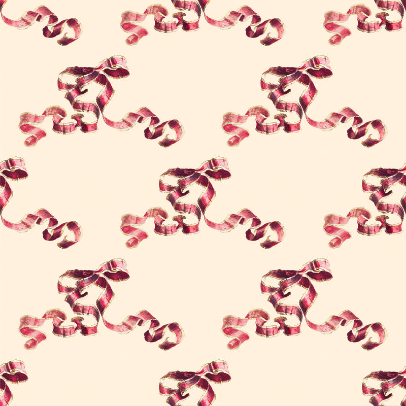 复古红丝带图案背景设计资源