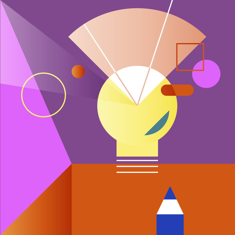创意灯泡插图