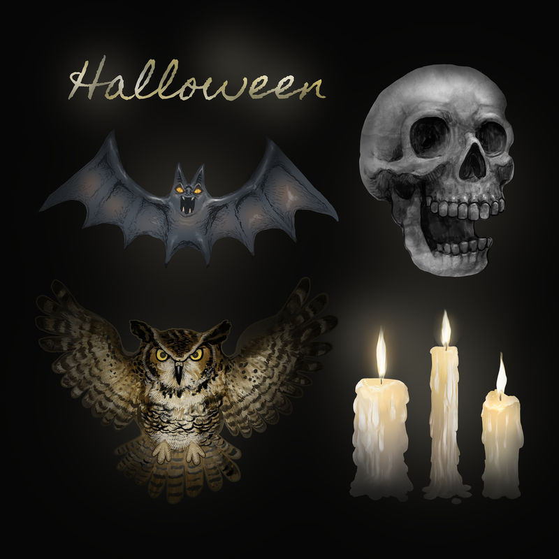 万圣节快乐图标矢量图