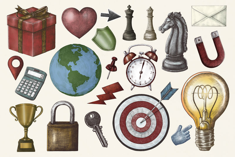 复古商业图标psd图纸集