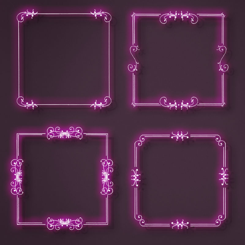 霓虹粉花丝框架psd混合从书法模型书乔里斯霍夫纳格尔和乔治博茨凯