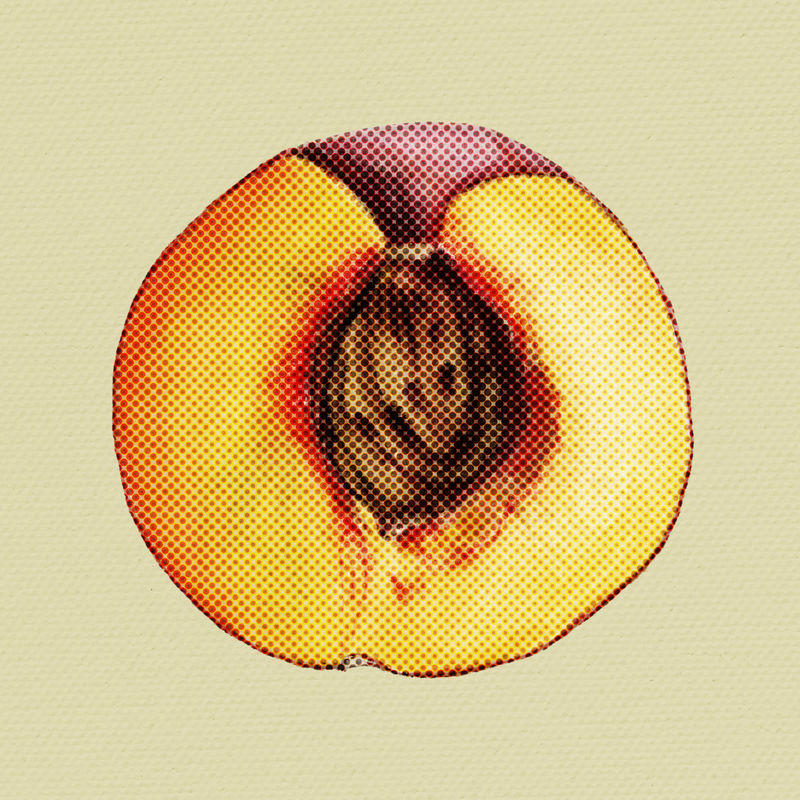 手绘桃色半色调风格插图