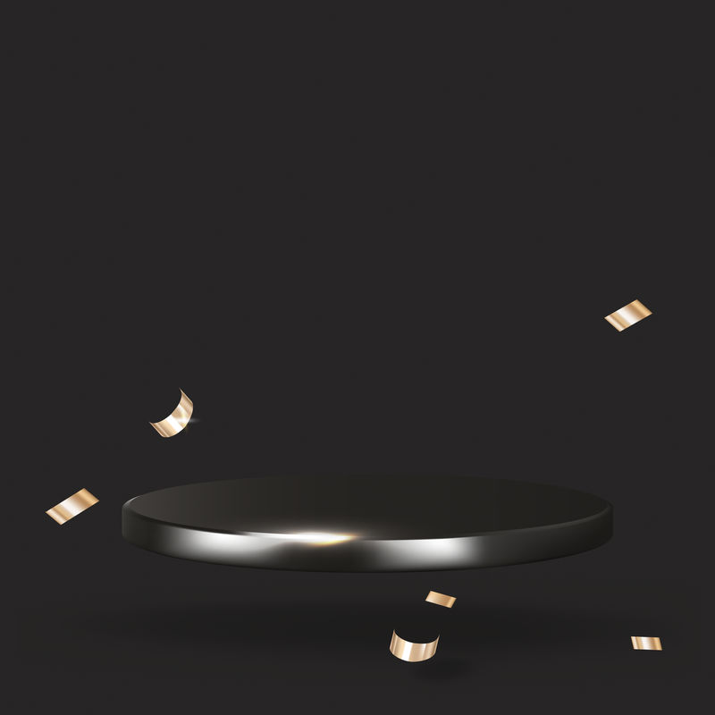 黑色金色彩色纸屑的豪华3D产品