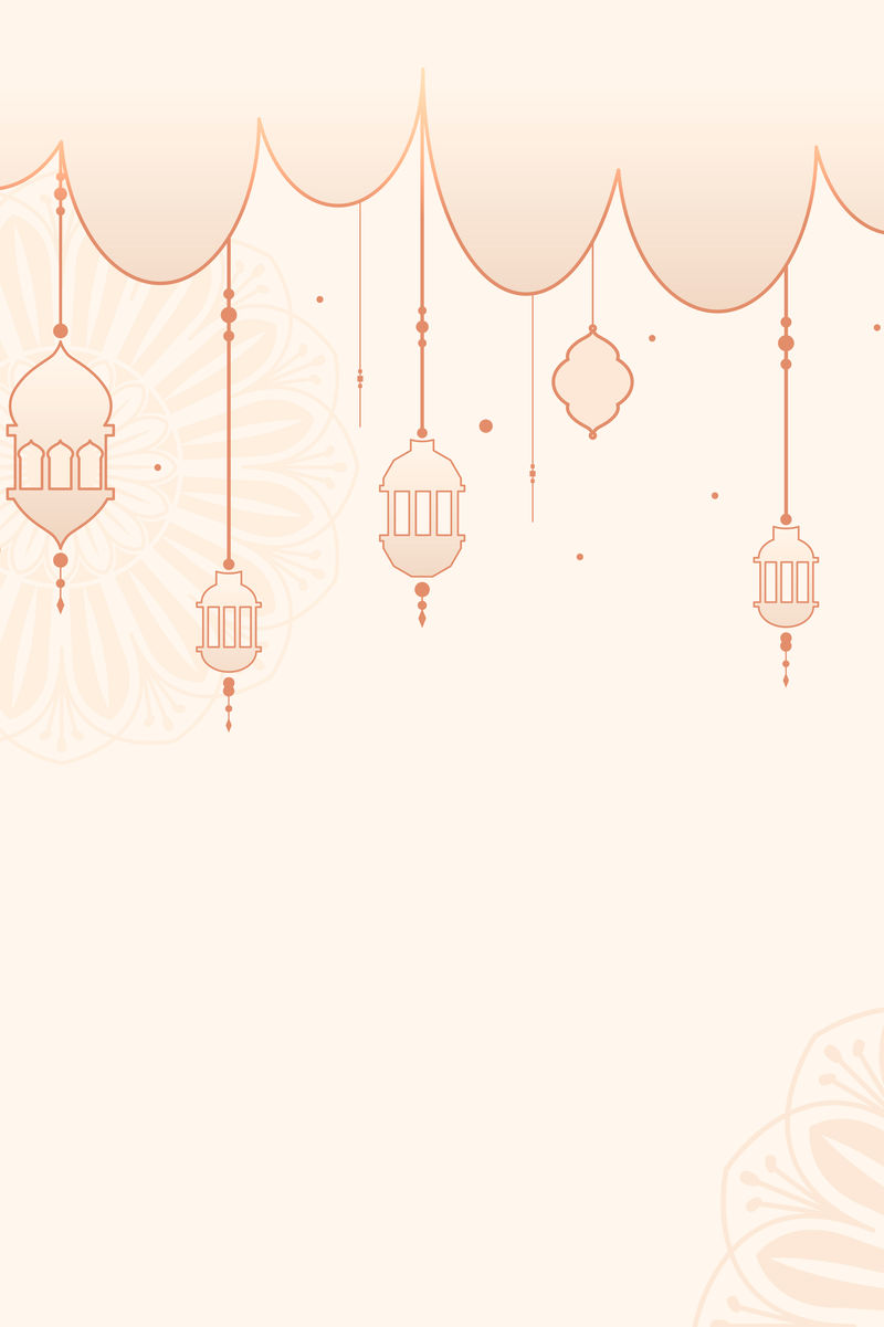 蜡笔斋月矢量开斋节穆巴拉克灯笼灯背景