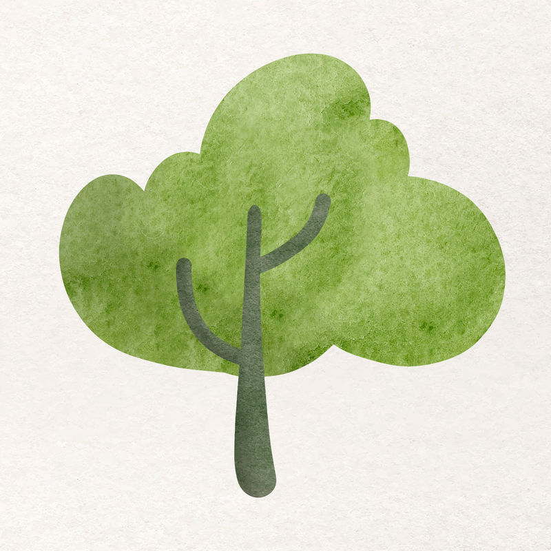 水彩矢量设计元素中的树