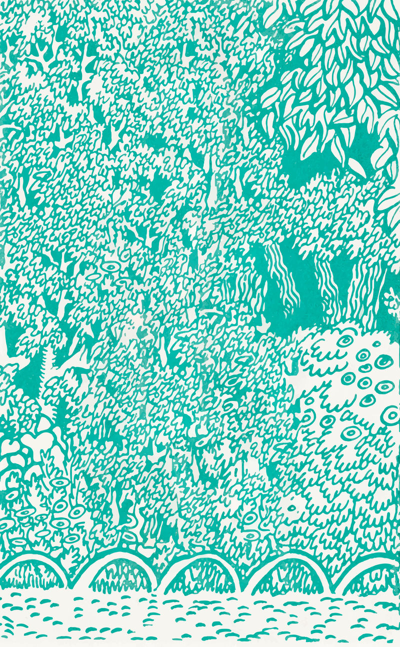 绿色背景矢量与植物图案重新混合从莫里兹容格的艺术作品