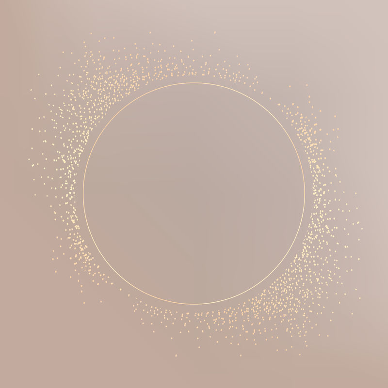 棕色背景向量上的金色圆形徽章