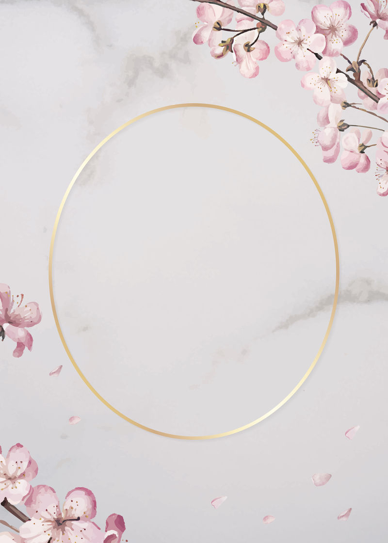 椭圆形金色框架设计向量