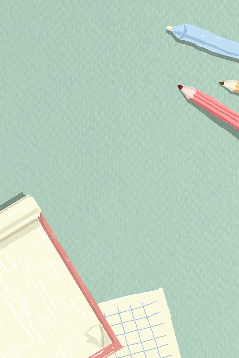 绿色背景向量上的空白笔记本框架