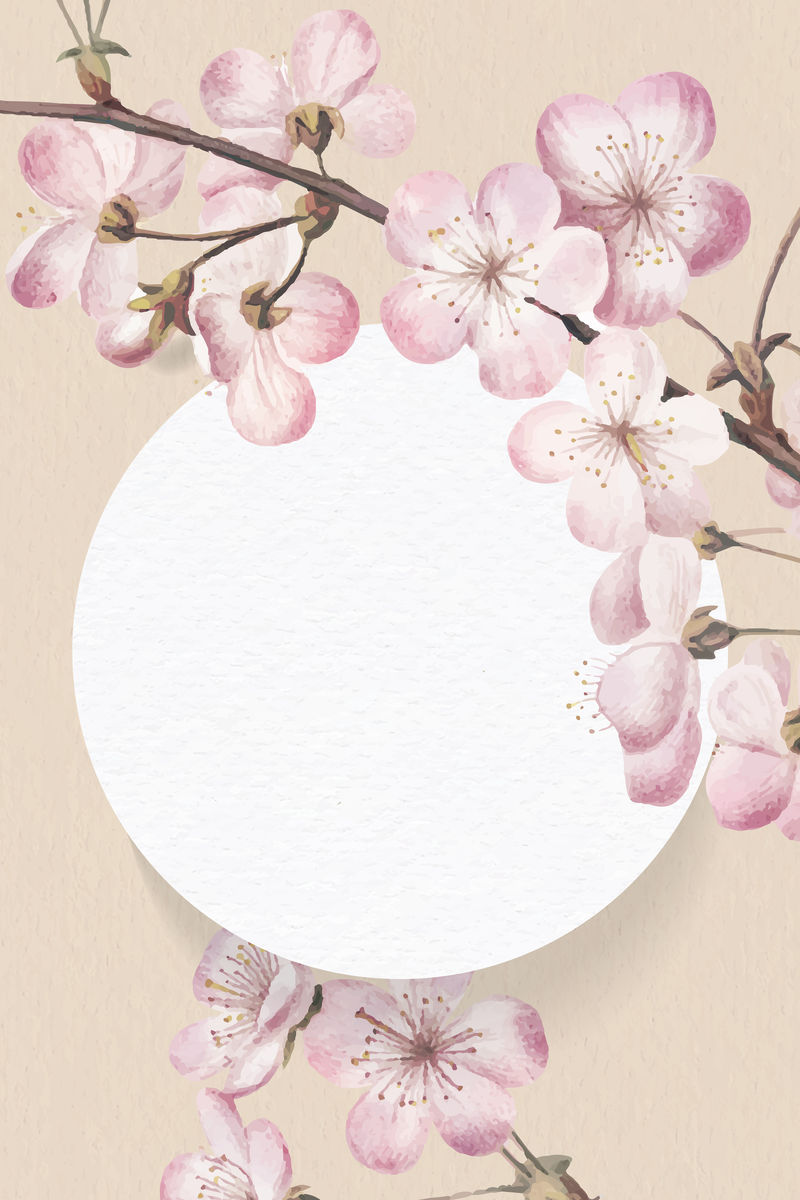 圆樱花框架向量