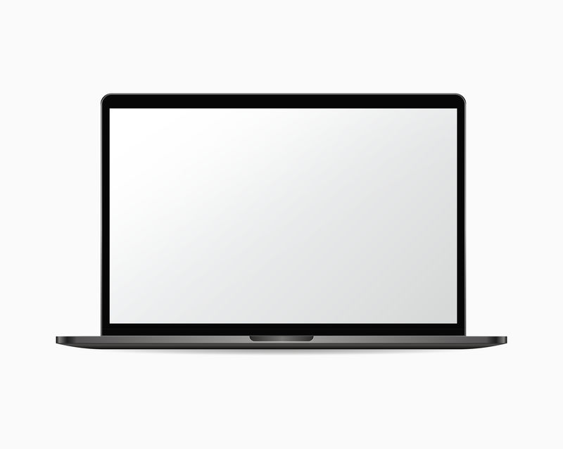 空白笔记本电脑屏幕模型插图