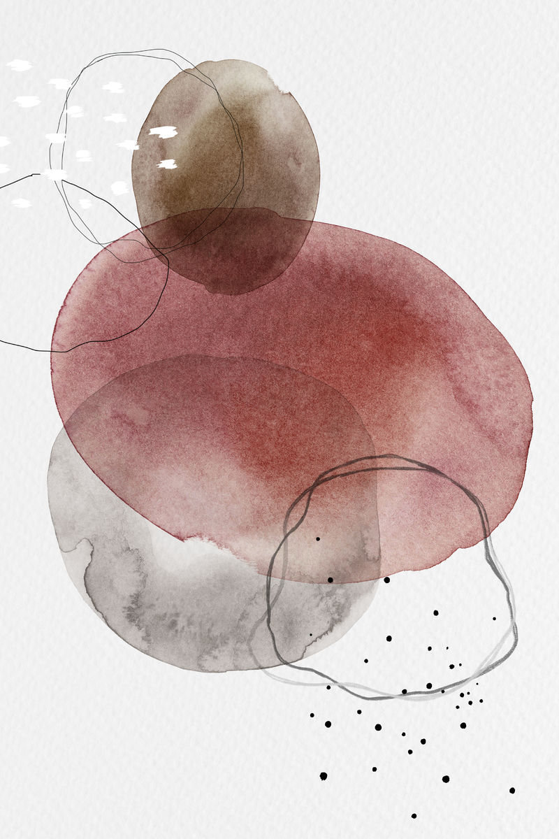 彩色抽象水彩圆形图案插图