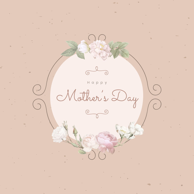 花卉优雅母亲节卡片